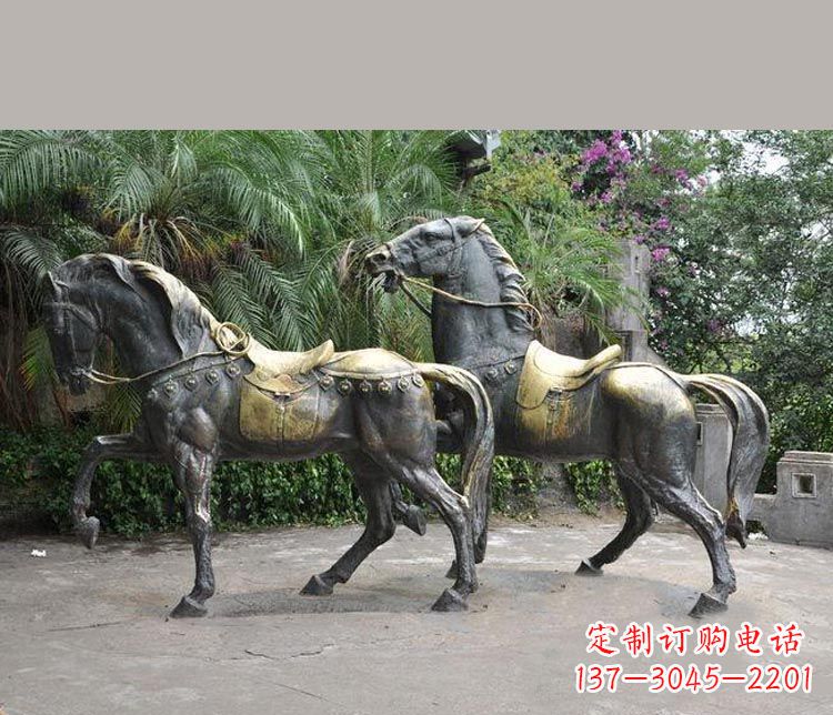 运城3米大型精美纯铜马鞍雕塑