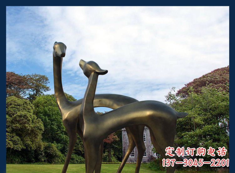 运城 优雅铜鹿风格雕塑
