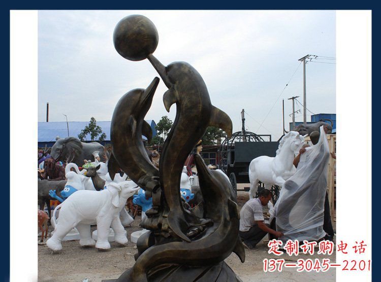 运城铜质海豚造型雕塑