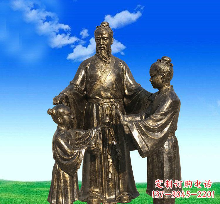 运城铜雕艺术精美人物雕塑——孔融让梨