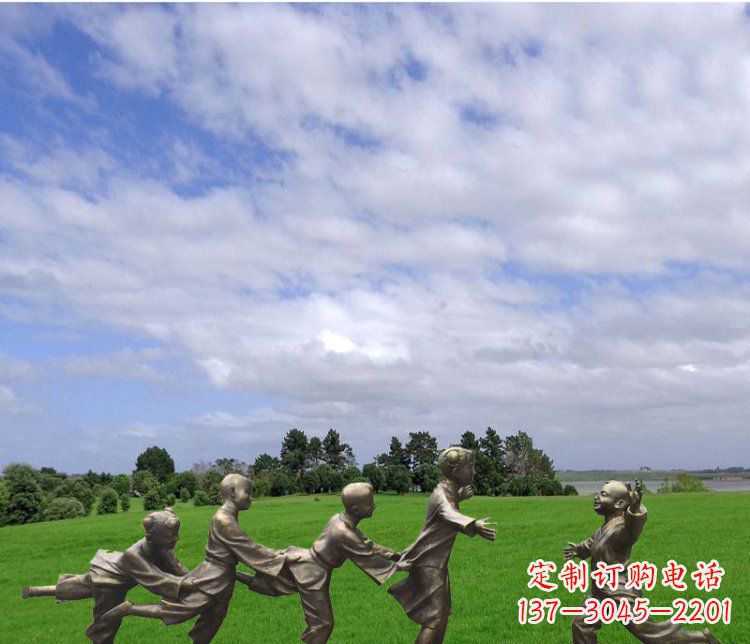 运城铜雕老鹰抓小鸡游戏人物雕塑
