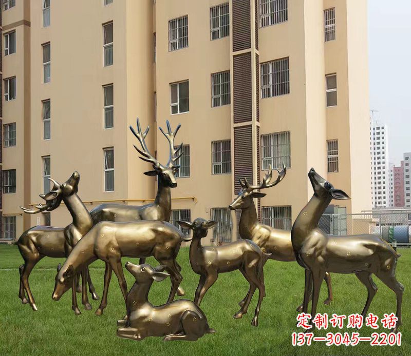 运城高贵典雅的梅花鹿铜雕