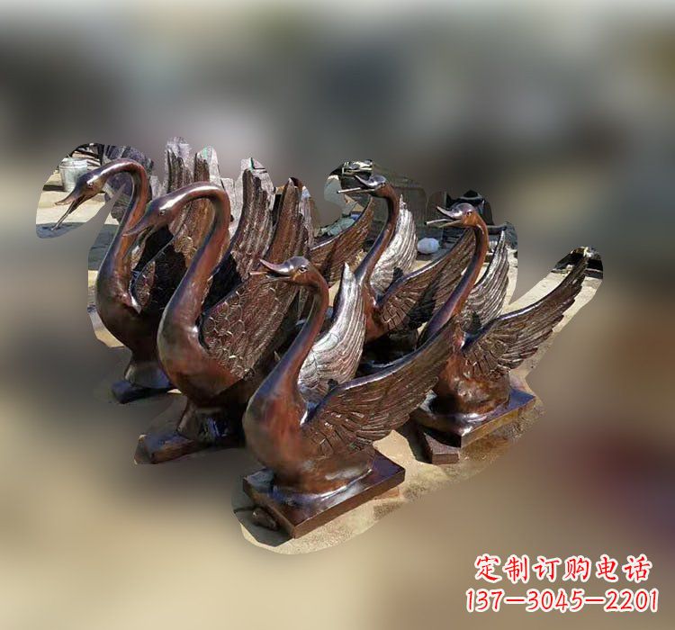 运城优雅美丽的铜雕天鹅塑料