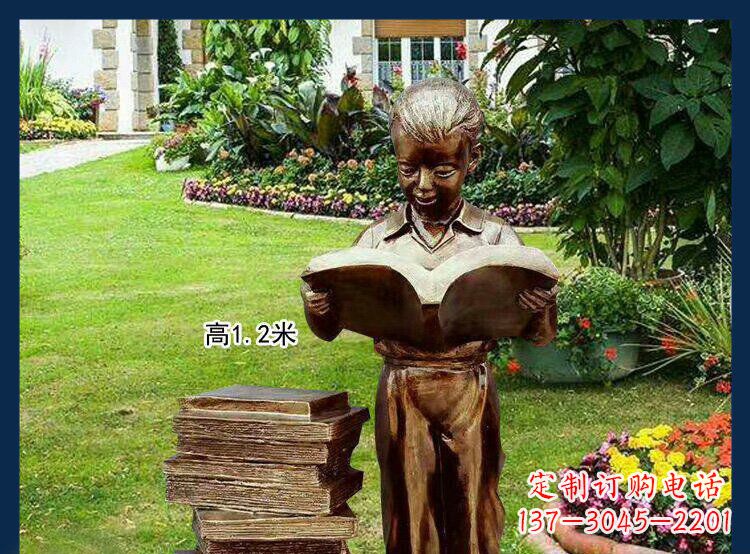 运城西方美女看书人物铜雕塑