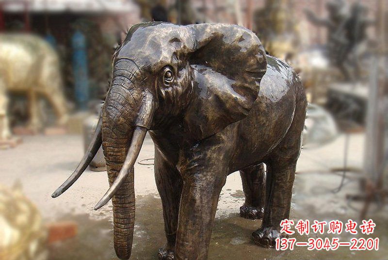 运城优雅而典雅的铜质大象雕塑