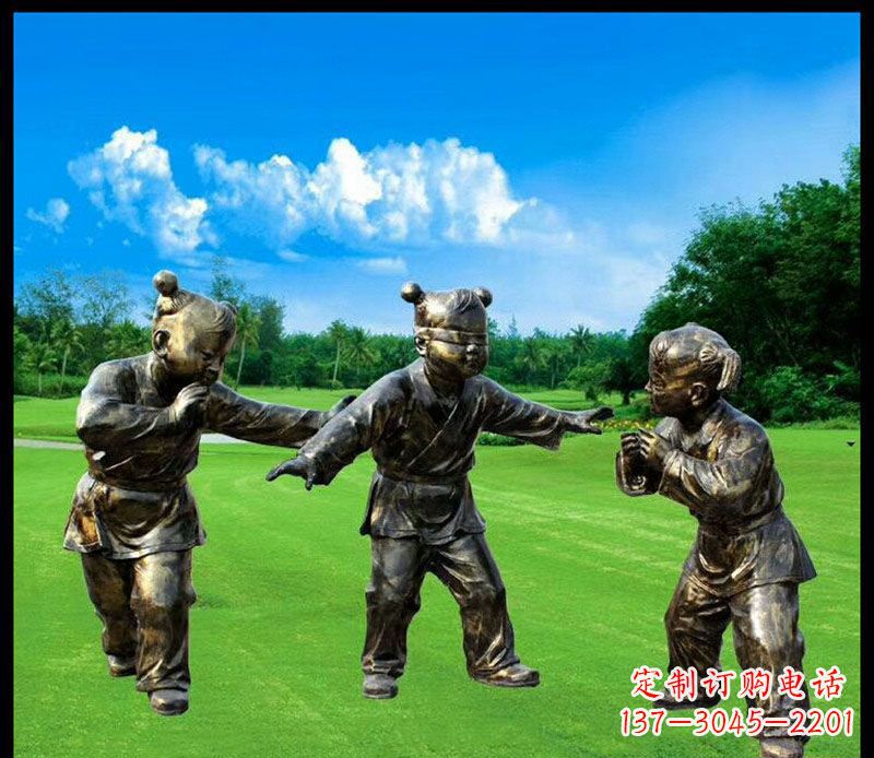 运城精致的儿童铜雕造型,增添公园乐趣