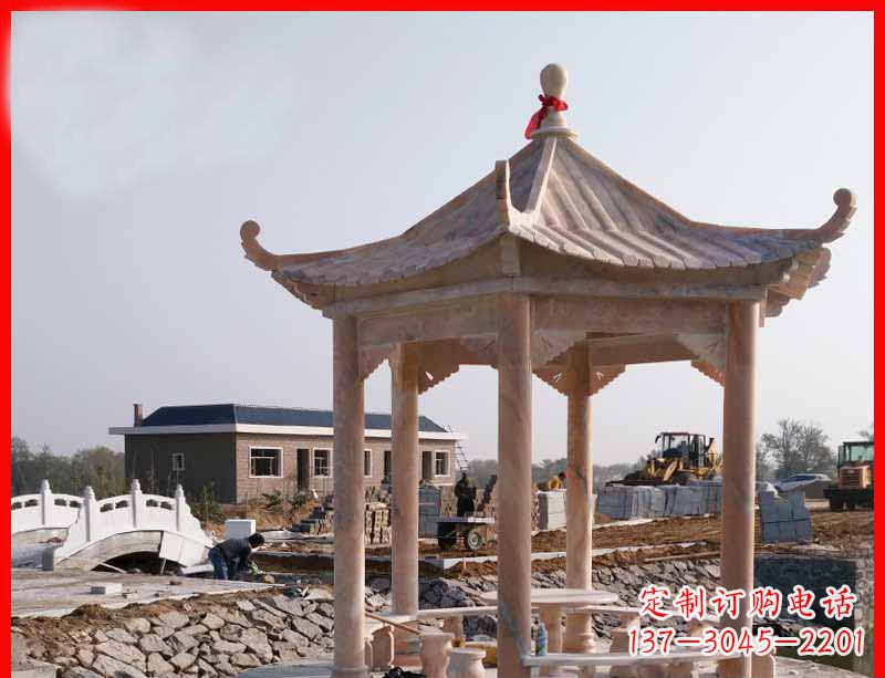 运城红六角石凉亭雕塑