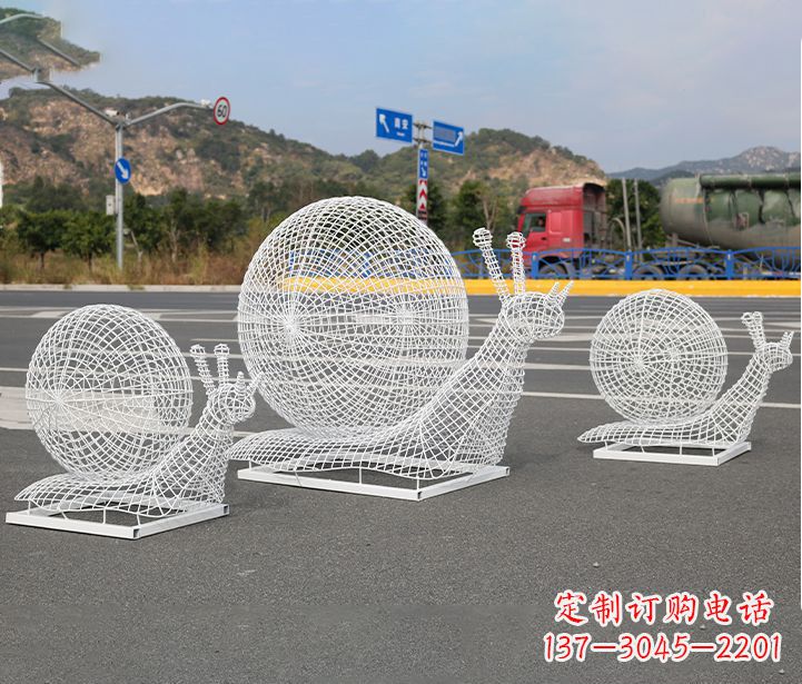 运城公园蜗牛镂空不锈钢雕塑