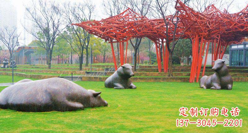 运城中领雕塑精美休闲动物铜雕
