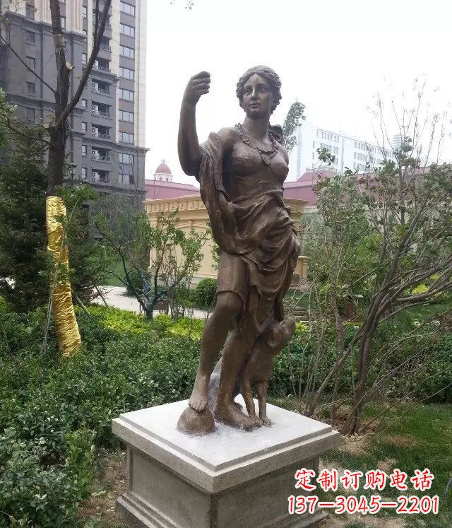 运城西方女性人物铜雕 象征着勇气与力量