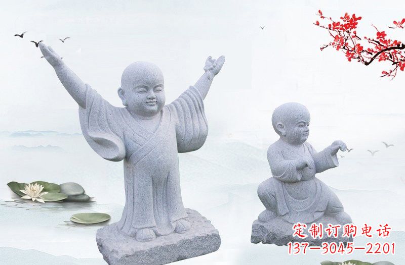 运城中领雕塑精美的和尚石雕
