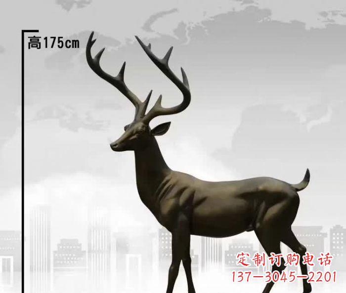 运城精美的铜制公园小鹿雕塑