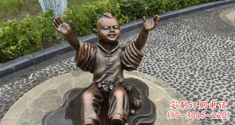 运城精致雕塑,匠心创造——小男孩铜雕