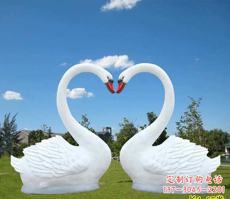 运城玻璃钢仿真天鹅雕塑