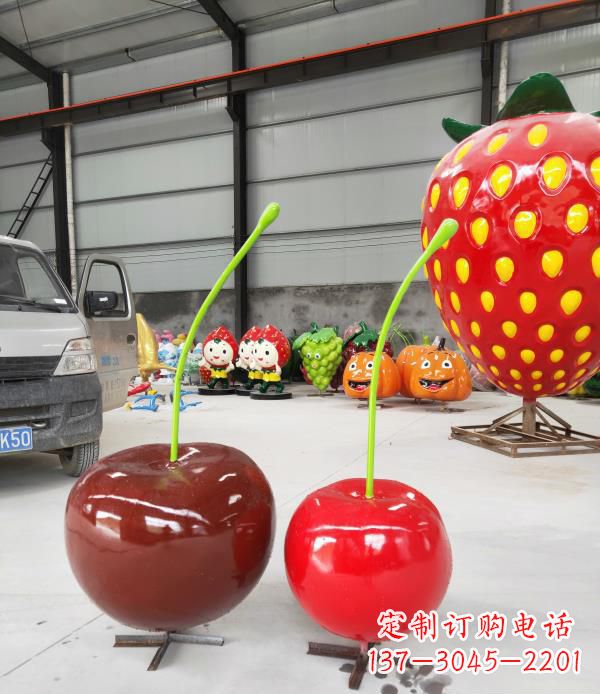 运城领雕塑玻璃钢仿真樱桃水果雕塑