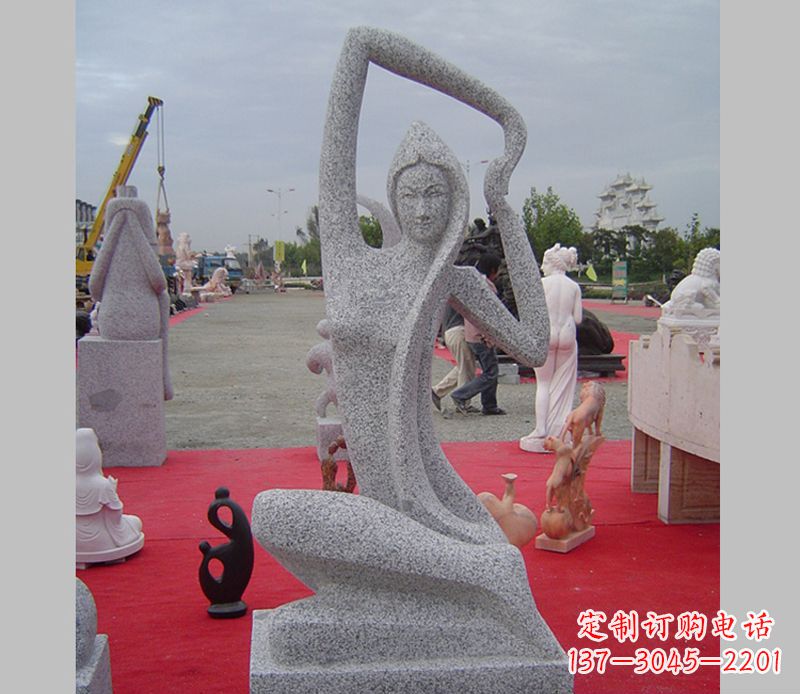 运城中领雕塑定制精美瑜伽美女雕塑