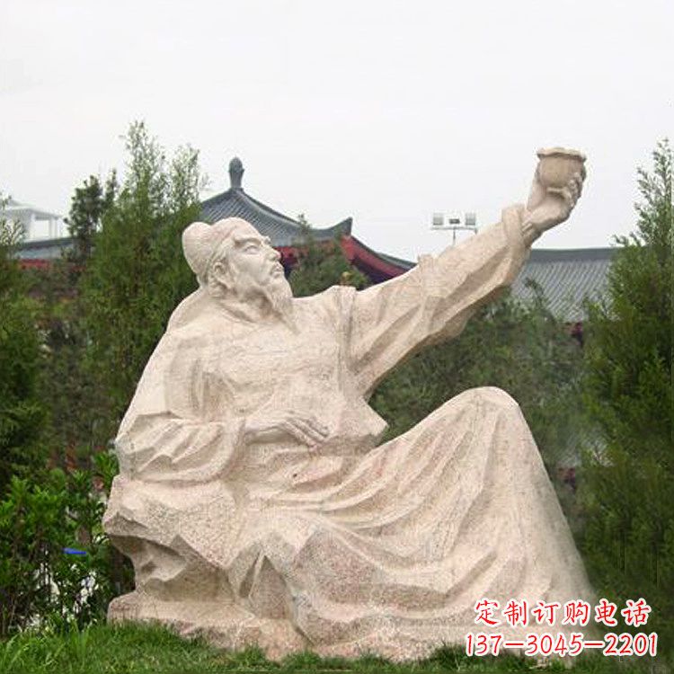 运城以李白石雕彰显高雅艺术