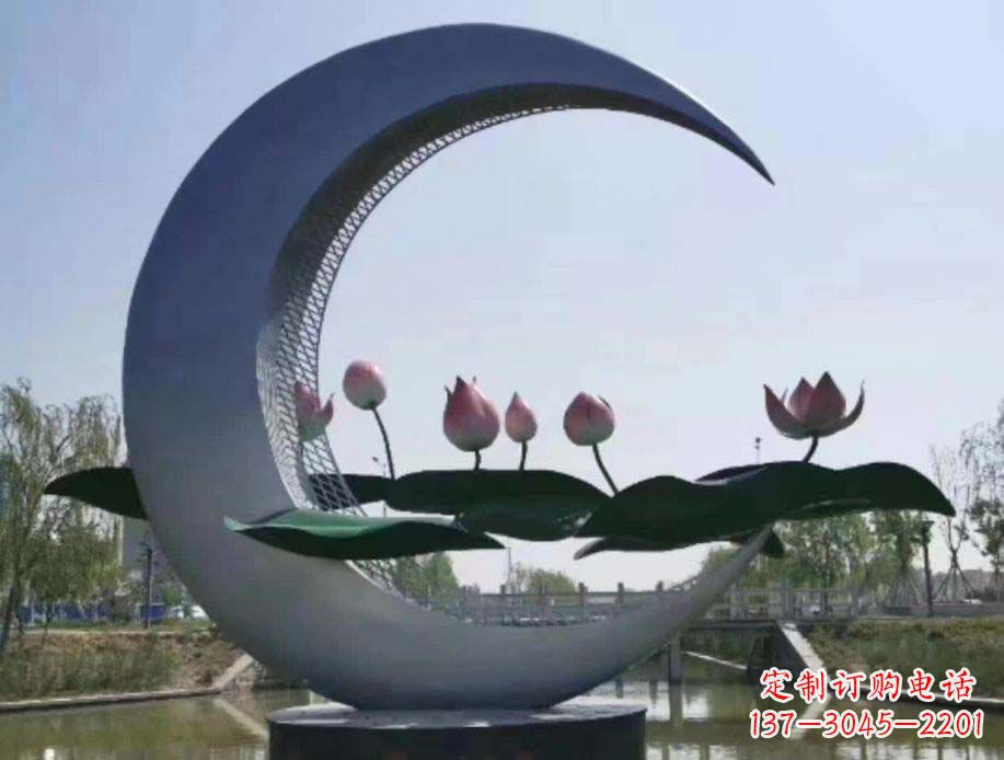 运城不锈钢月亮景观装饰雕塑