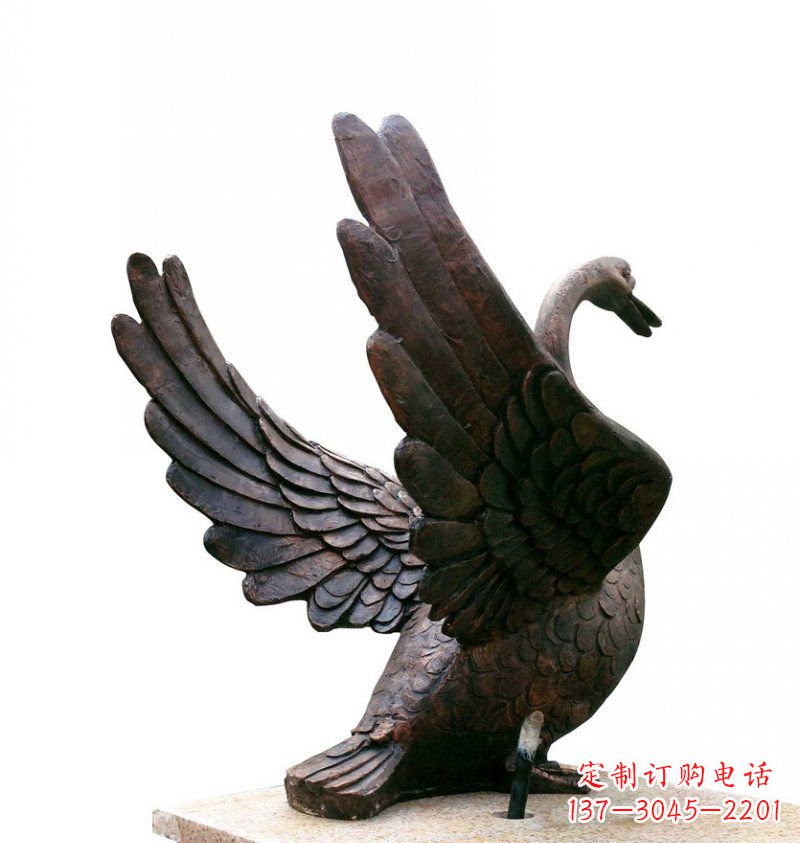 运城欣赏翱翔的天鹅铜雕