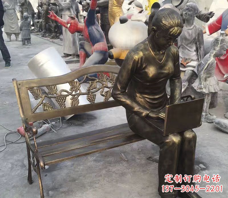 运城中领雕塑推出优雅可爱的女孩铜雕