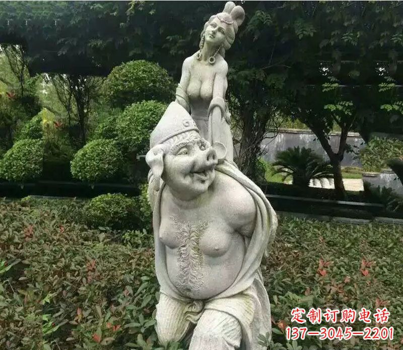 运城纪念猪八戒,收藏高端石雕猪八戒塑像