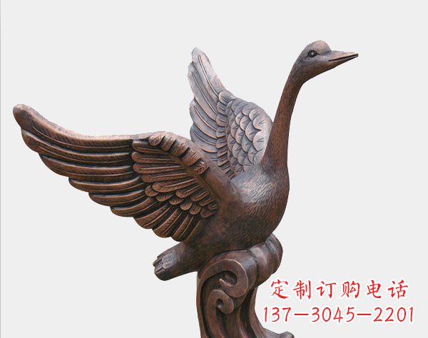 运城中领雕塑铸造完美的天鹅铜雕