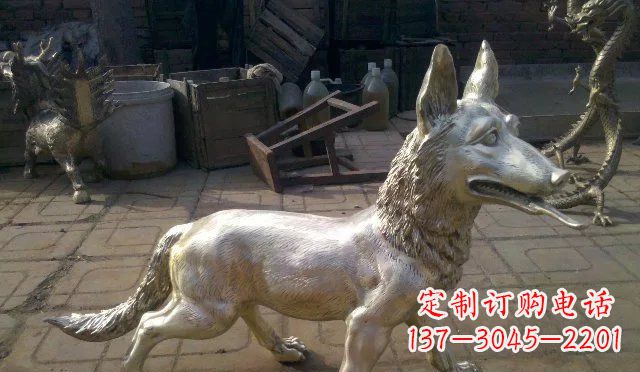 运城铸铜小狗动物雕塑