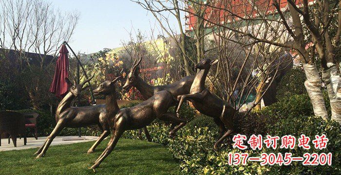 运城中领雕塑精美铜鹿动物雕塑
