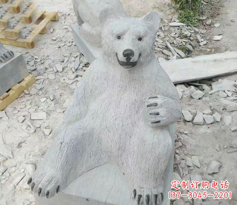 运城精美狗熊石雕