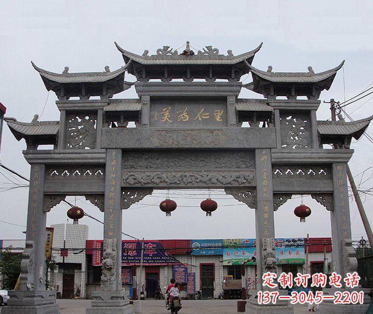 运城古城牌坊雕塑,让历史永久流传