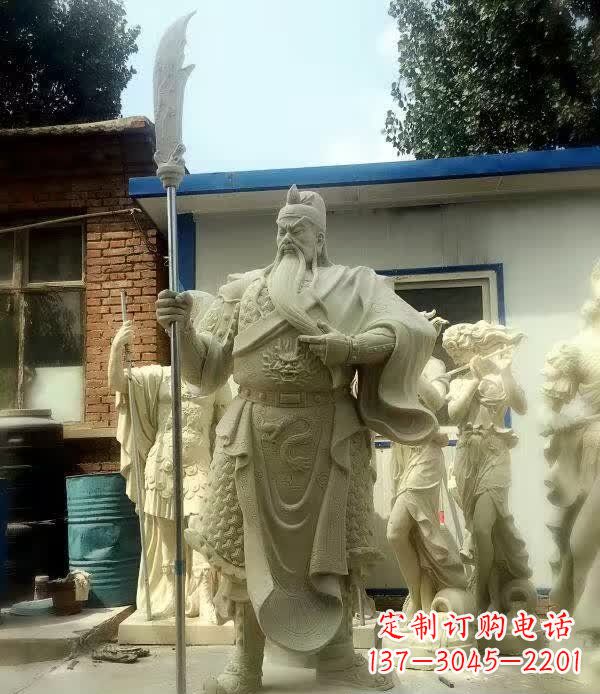 运城中领雕塑古代关公石雕