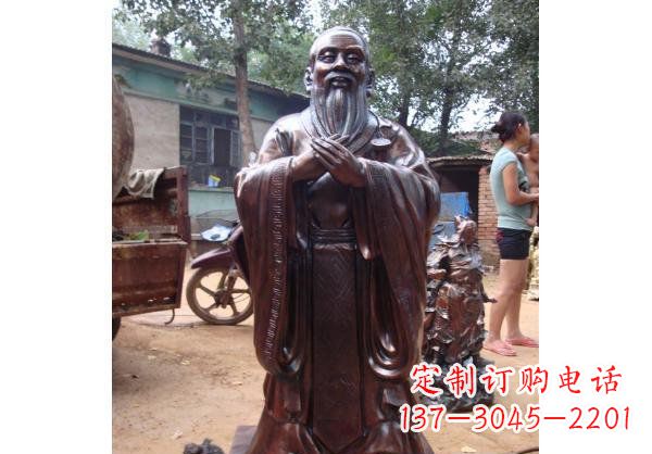 运城人物雕塑精美玻璃钢仿铜雕塑——孔子系列