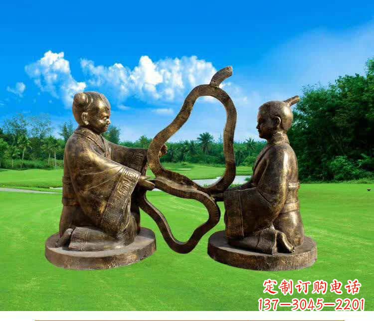 运城精美古代孔融让梨人物铜雕