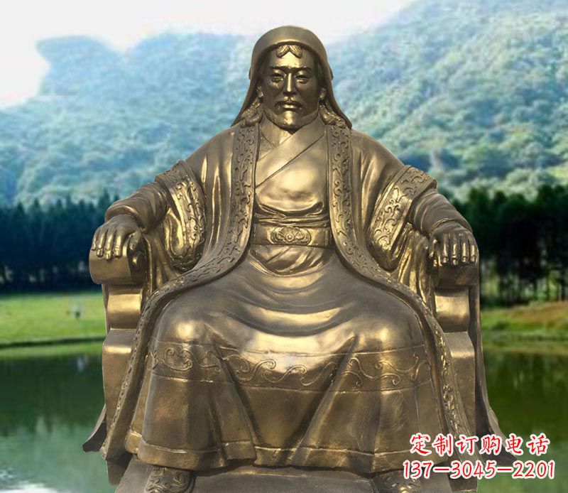 运城中领雕塑致敬成吉思汗铜雕