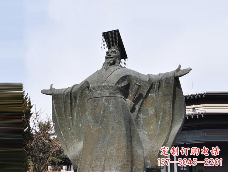运城秦始皇铜雕,象征历史的永恒美丽