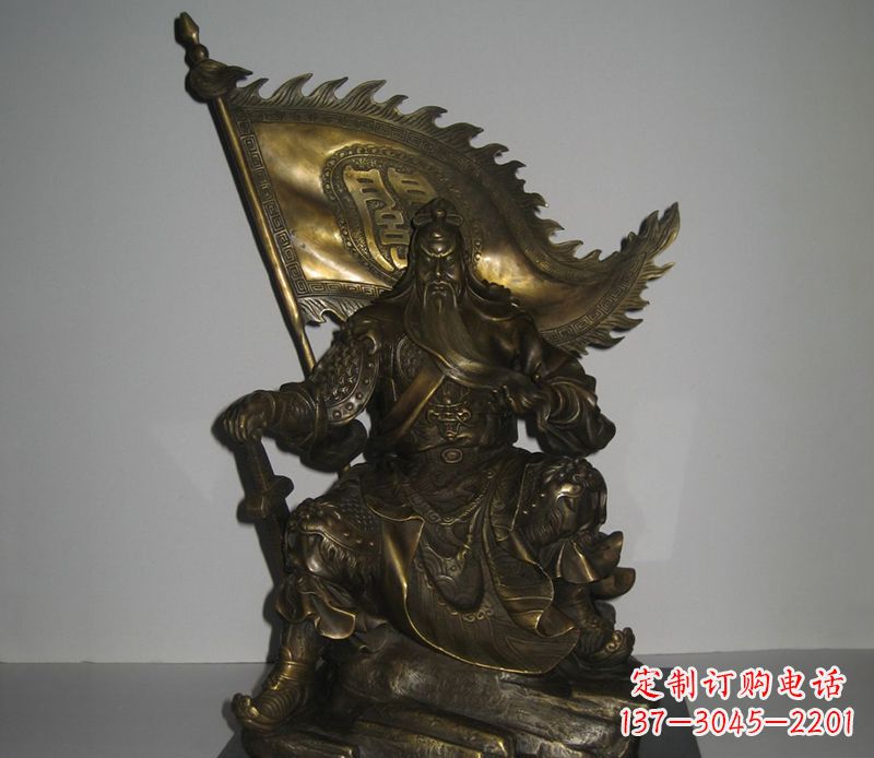 运城古代名人坐式关公铜雕