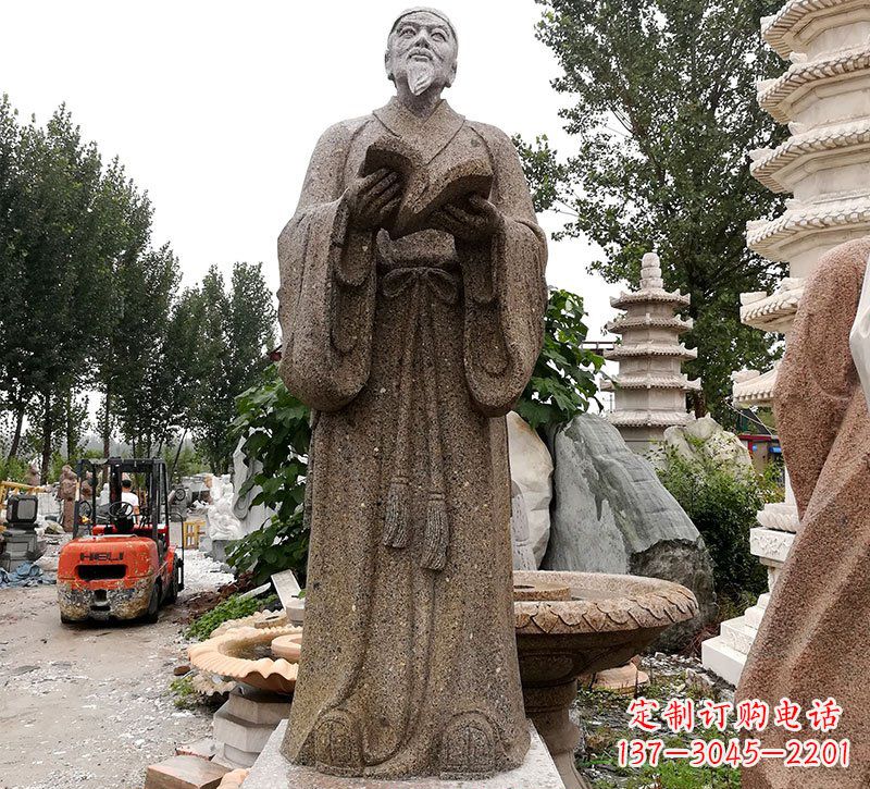 运城中领雕塑--李时珍石雕定制