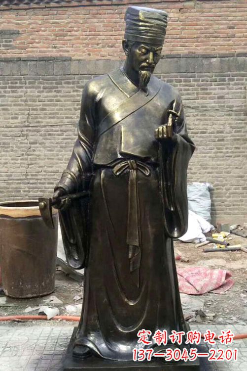 运城中国古典名医李时珍铜雕塑