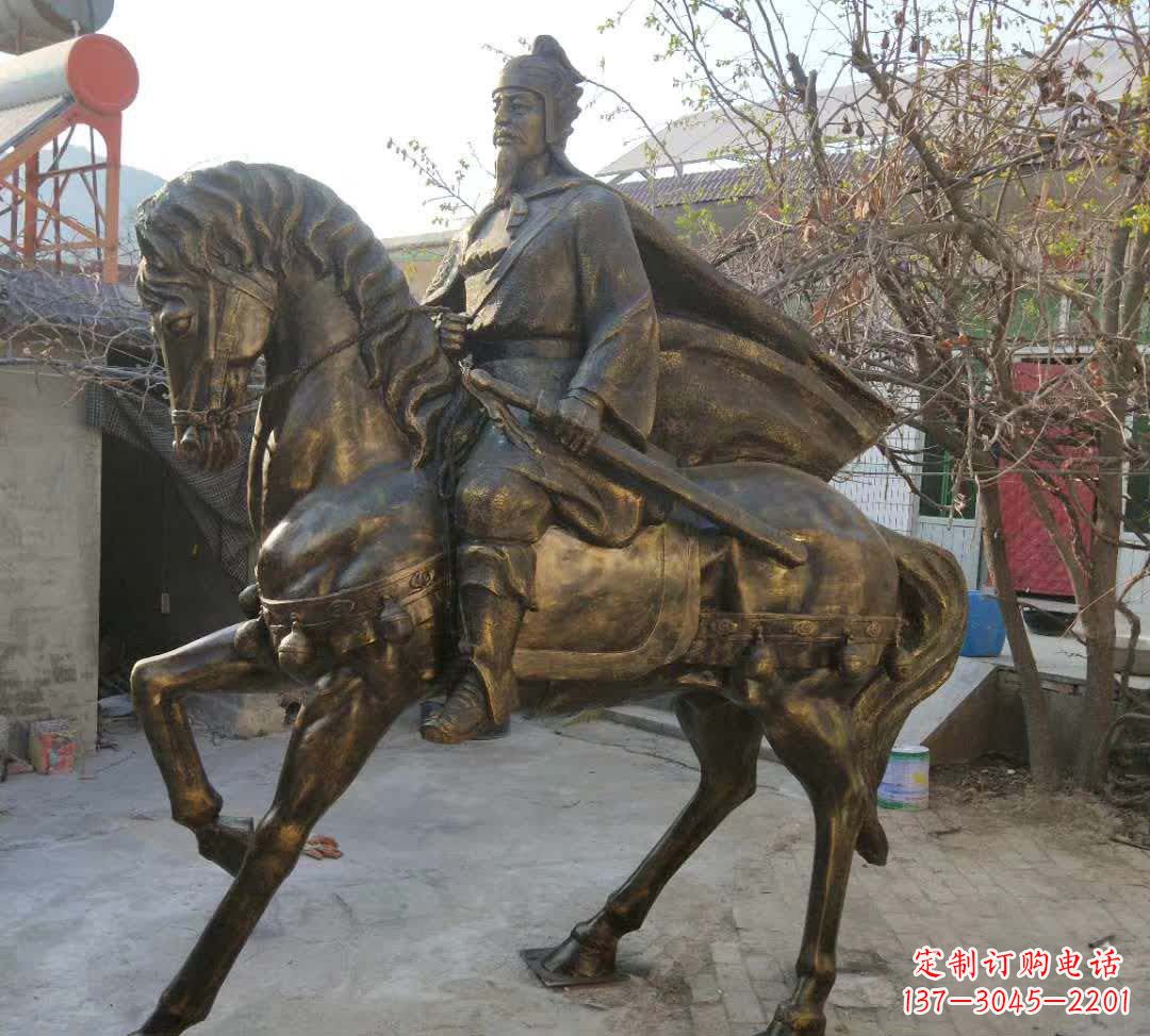 运城古典风格骑马人物铜雕塑