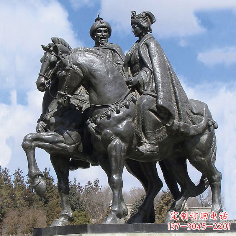运城古代风采:王昭君骑马雕塑