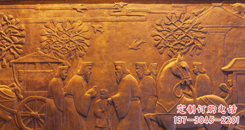 运城古代人物和马车铜浮雕