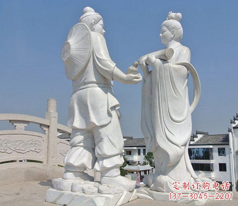 运城唯美古典,传统牛郎织女石雕