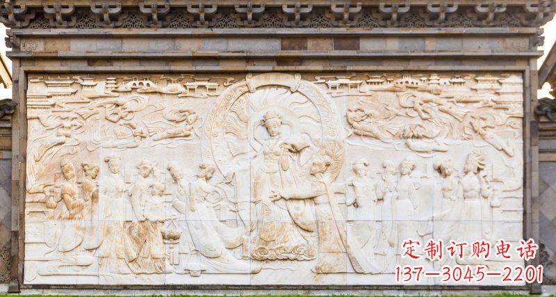 运城中领雕塑:古代人物石浮雕影壁