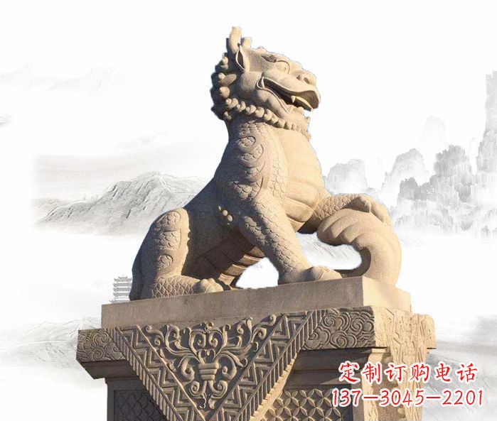 运城精美古典大理石麒麟石雕
