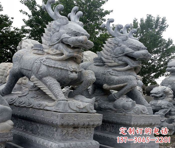 运城古典精美麒麟雕塑