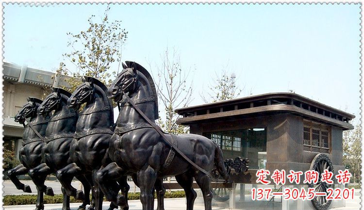 运城传统古典马车铜雕塑