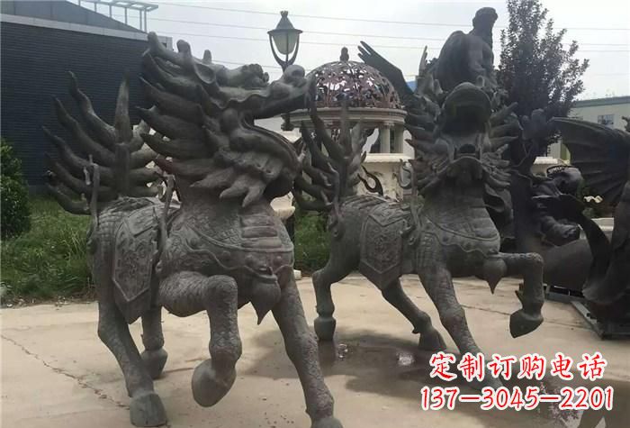 运城精美的古典铜麒麟雕塑