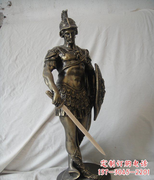 运城古罗马风格的玻璃钢战士雕塑