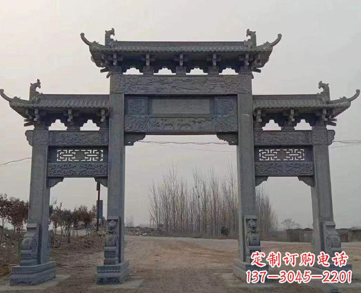 运城古石牌坊-手工精雕细琢牌坊雕塑