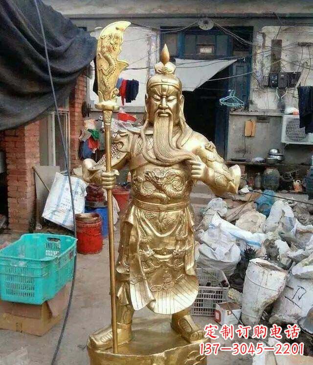 运城关公铜雕提刀武财神雕塑